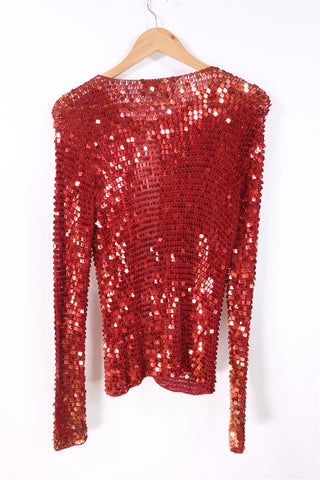 עליונית וינטיג פייטים מנצנצת באדום- XS-M