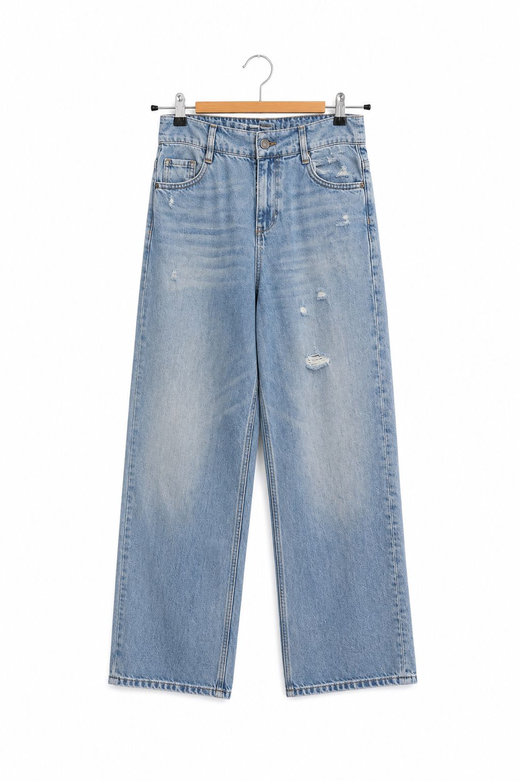 מכנסי ג'ינס רחבים ZARA בגזרה גבוהה - XS-S