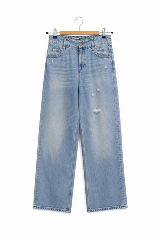 מכנסי ג'ינס רחבים ZARA בגזרה גבוהה - XS-S