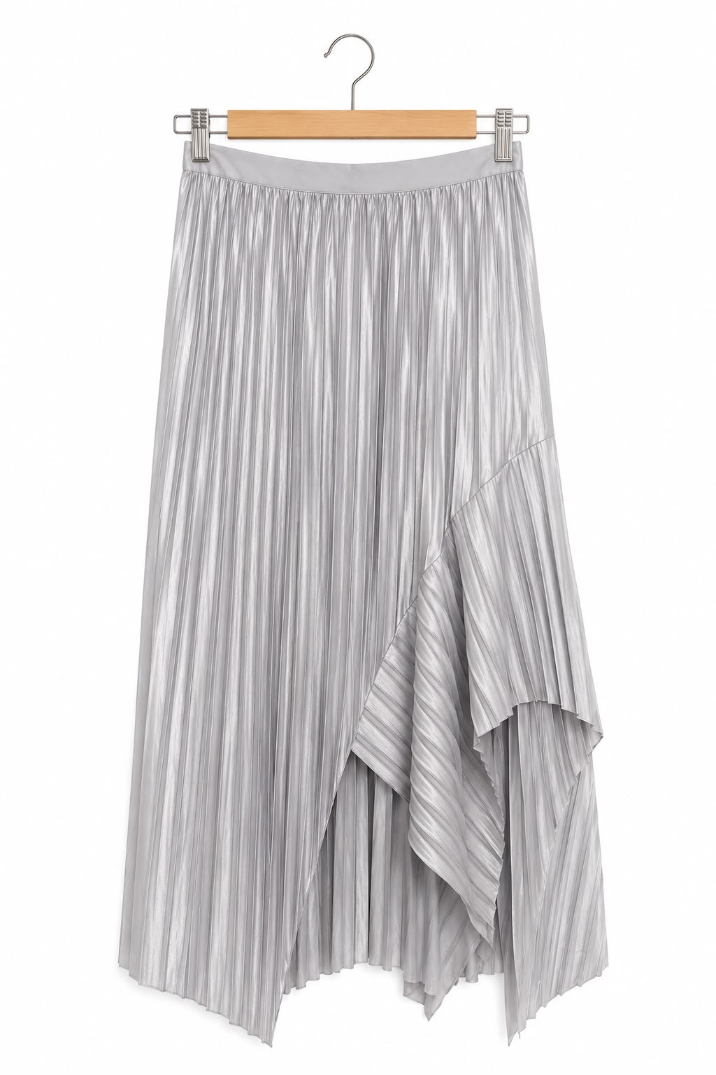 חצאית פליסה אה סימטרית  ZARA בכסף- S-L