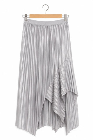 חצאית פליסה אה סימטרית  ZARA בכסף- S-L