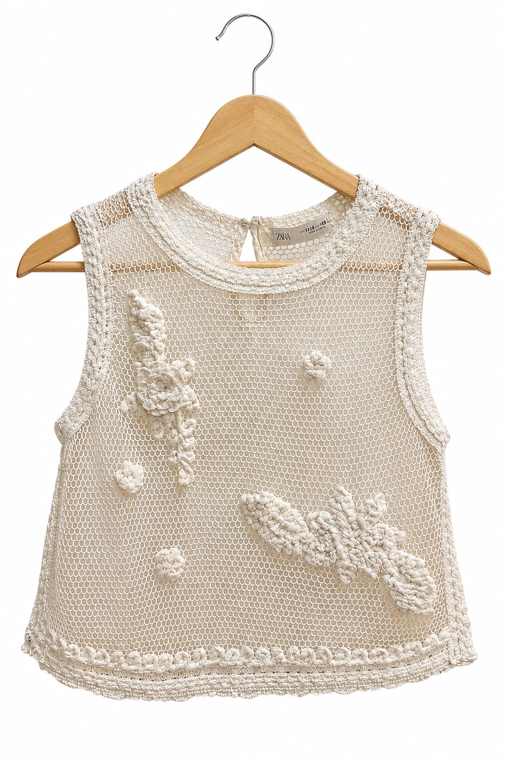 חולצת רשת ZARA  בשמנת-XS-S