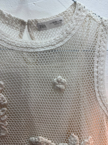 חולצת רשת ZARA  בשמנת-XS-S