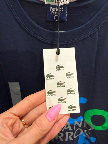 חולצת טי שרט חדשה LACOSTE  בכחול- M-L