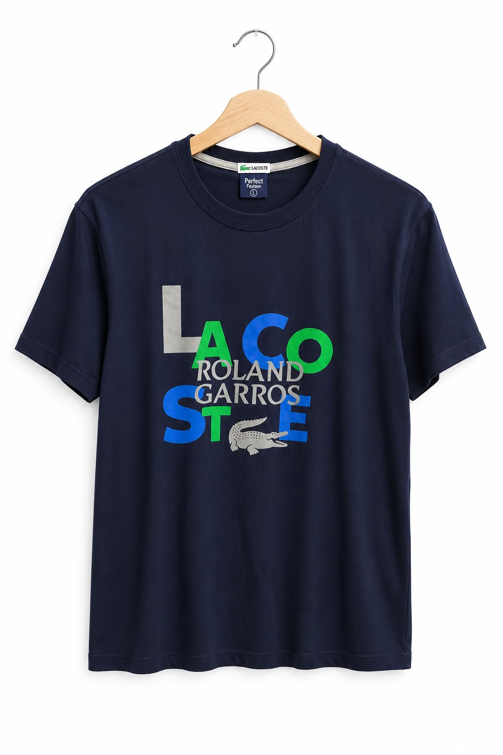 חולצת טי שרט חדשה LACOSTE  בכחול- M-L