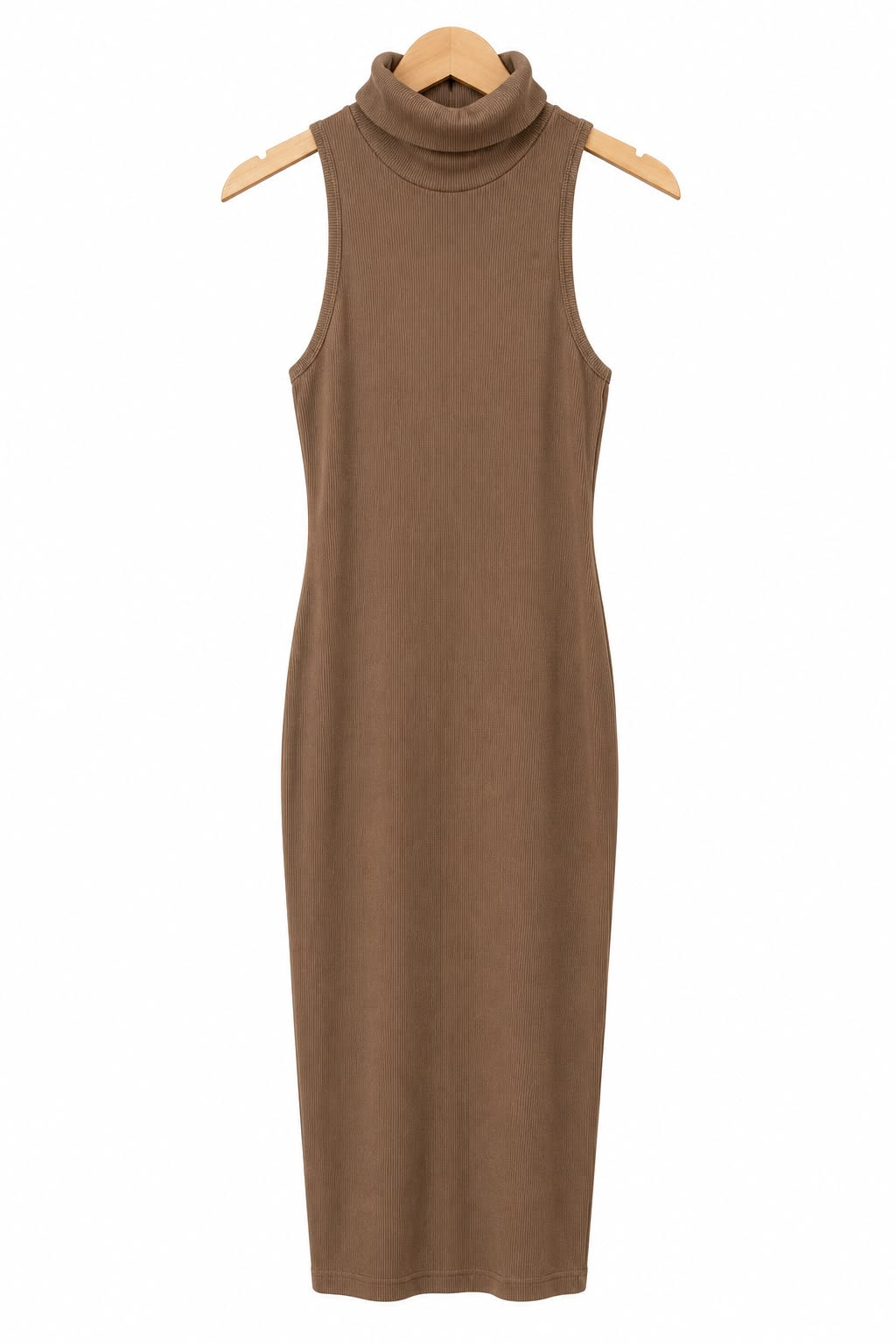 שמלת ריב סטרצית ZARA בחום- XS-S