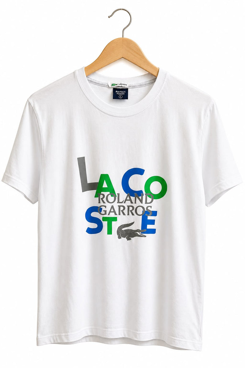 חולצת טי שרט חדשה LACOSTE  בלבן- L