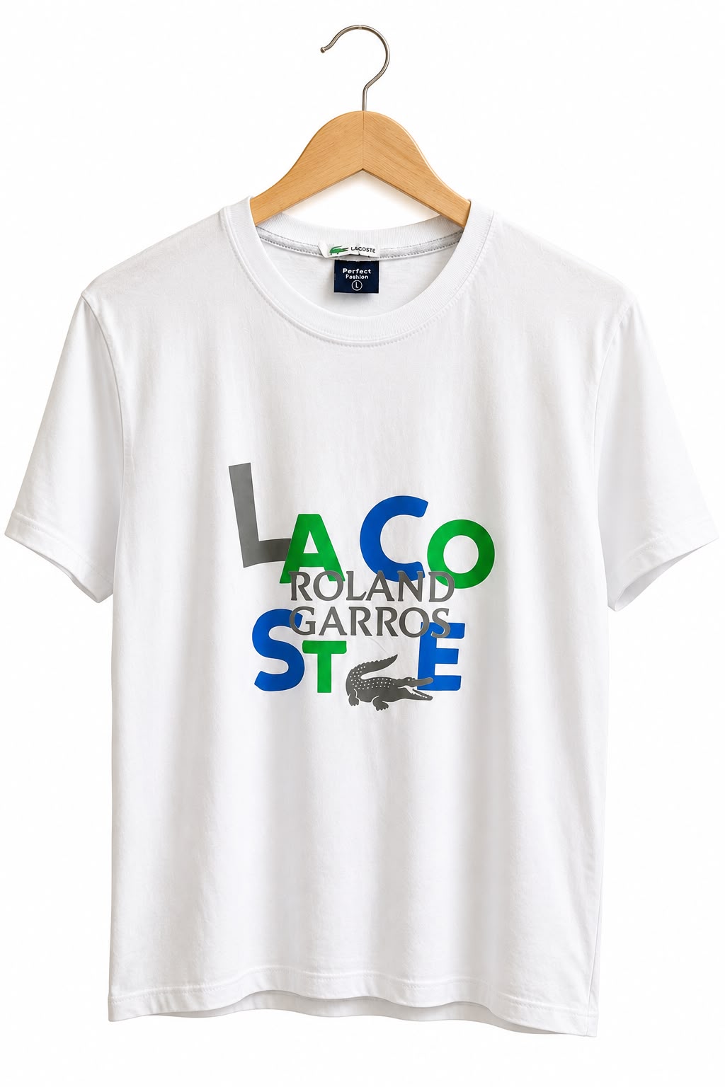 חולצת טי שרט חדשה LACOSTE  בלבן- L