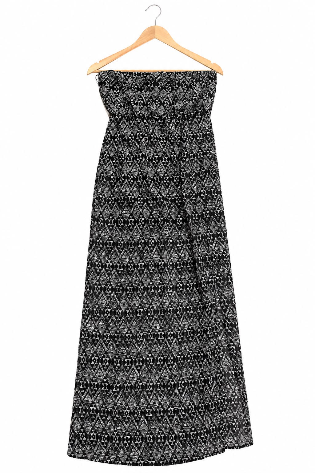 שמלת סטרפלס אתני בשחור -M- L