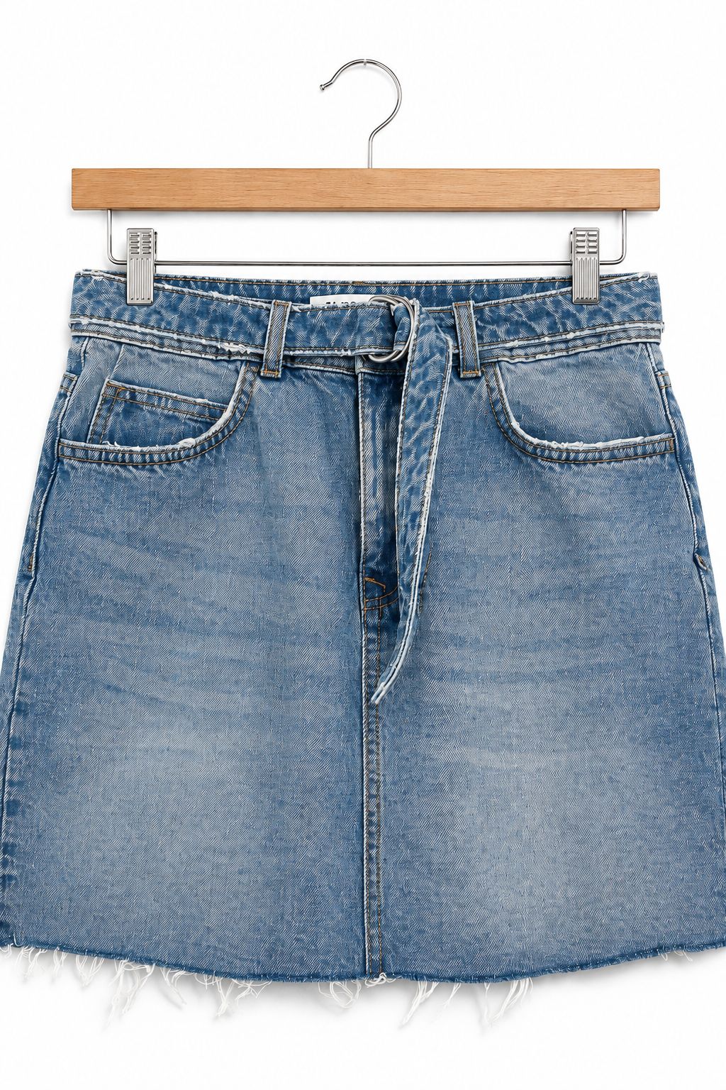 חצאית גינס ZARA עם חגורה בכחול- S-M