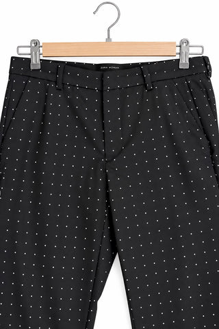 מכנסים מנוקדים ZARA חדשים בשחור- XL