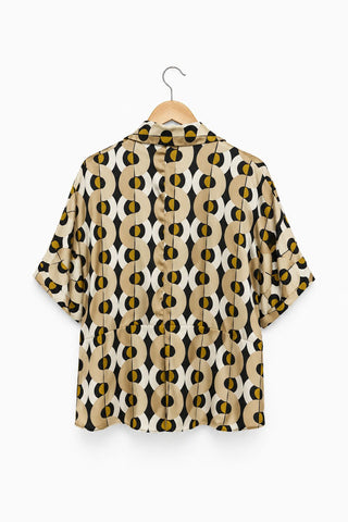 חולצה מכופתרת ZARA  גאומטרית סטן - L-XL