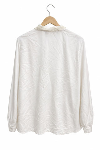 חולצת וינטיג רקומה בלבן - M-L