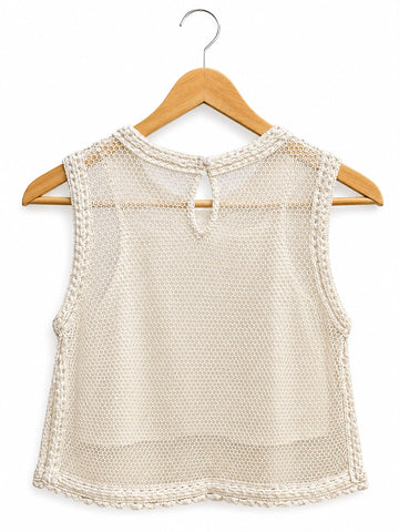 חולצת רשת ZARA  בשמנת-XS-S
