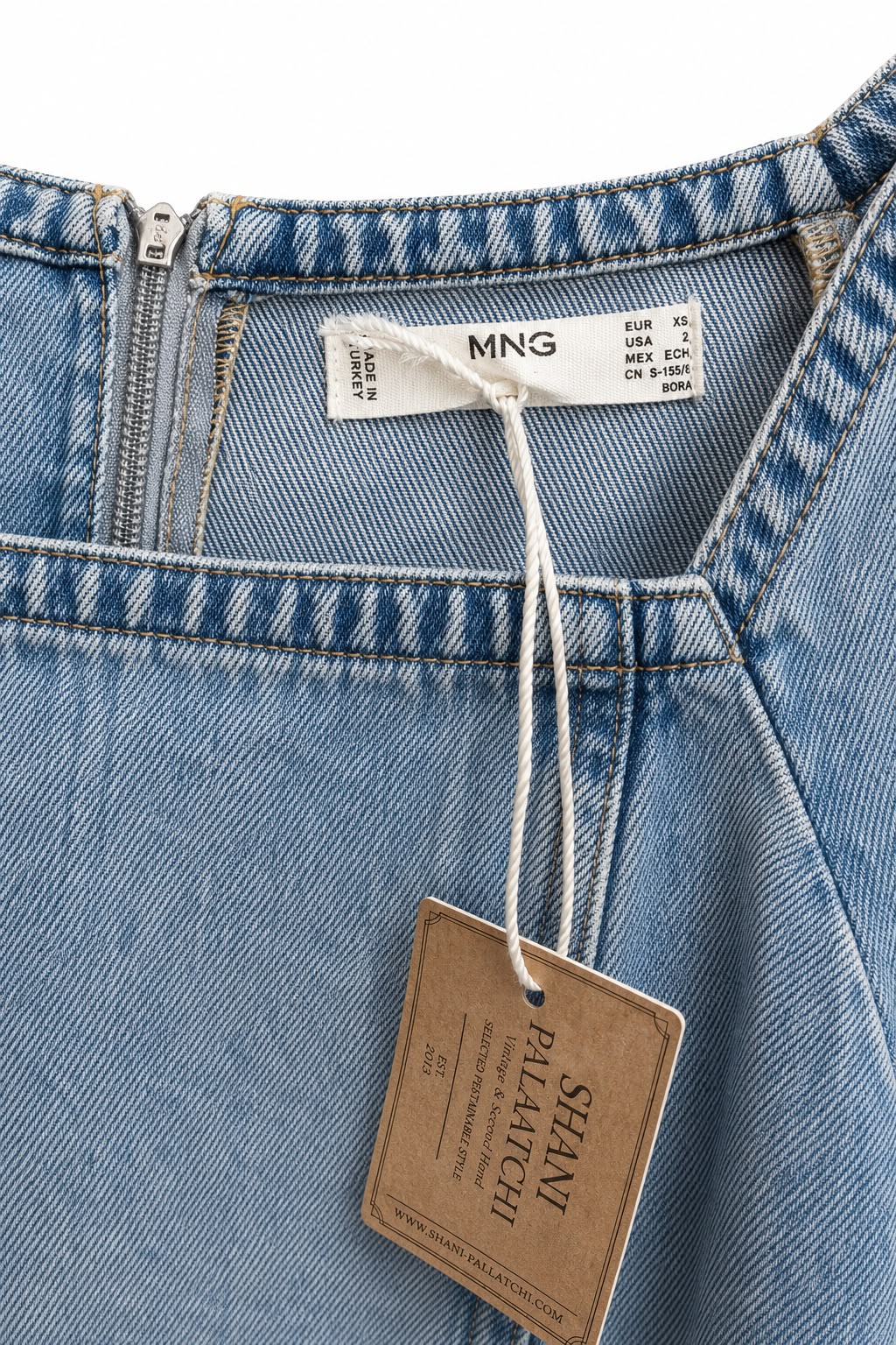 שמלת גינס MANGO מעוצבת- XS, תמונה 3