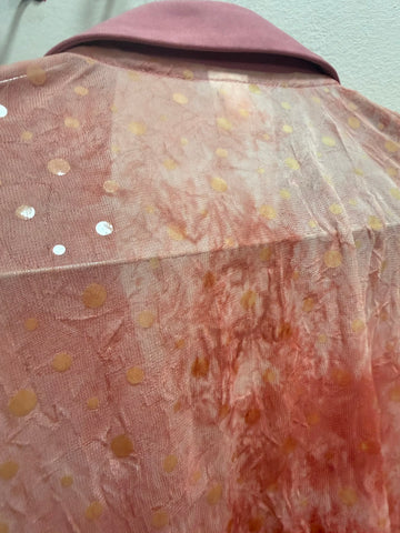 עליונית וינטיג נשפכת עם פייטים בורוד- L-XXL