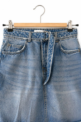 חצאית גינס ZARA עם חגורה בכחול- S-M