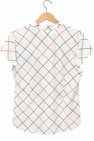 חולצת משבצות בלבן- L-XL