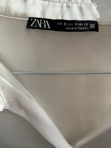 חולצת סטן אוברסייז ZARA בלבן- M-L