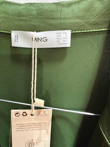 שמלת מעטפת MANGO חדשה בירוק נחושתי- XL-XXL