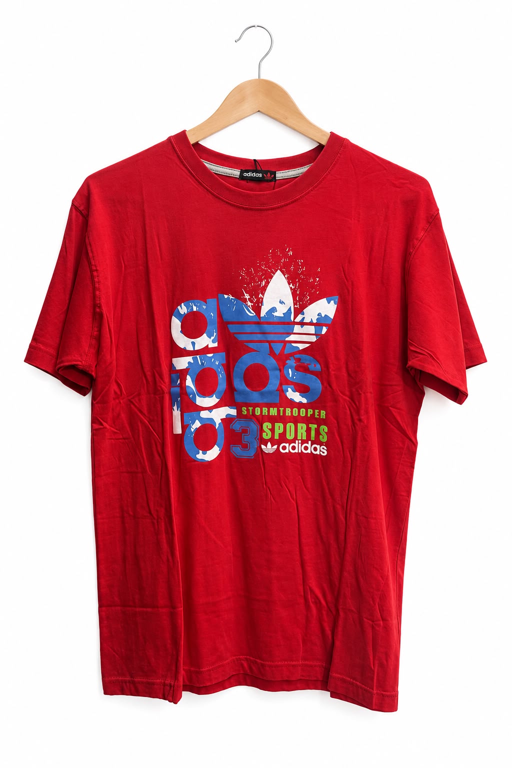 חולצת טי שרט חדשה ADIDAS באדום- M-L