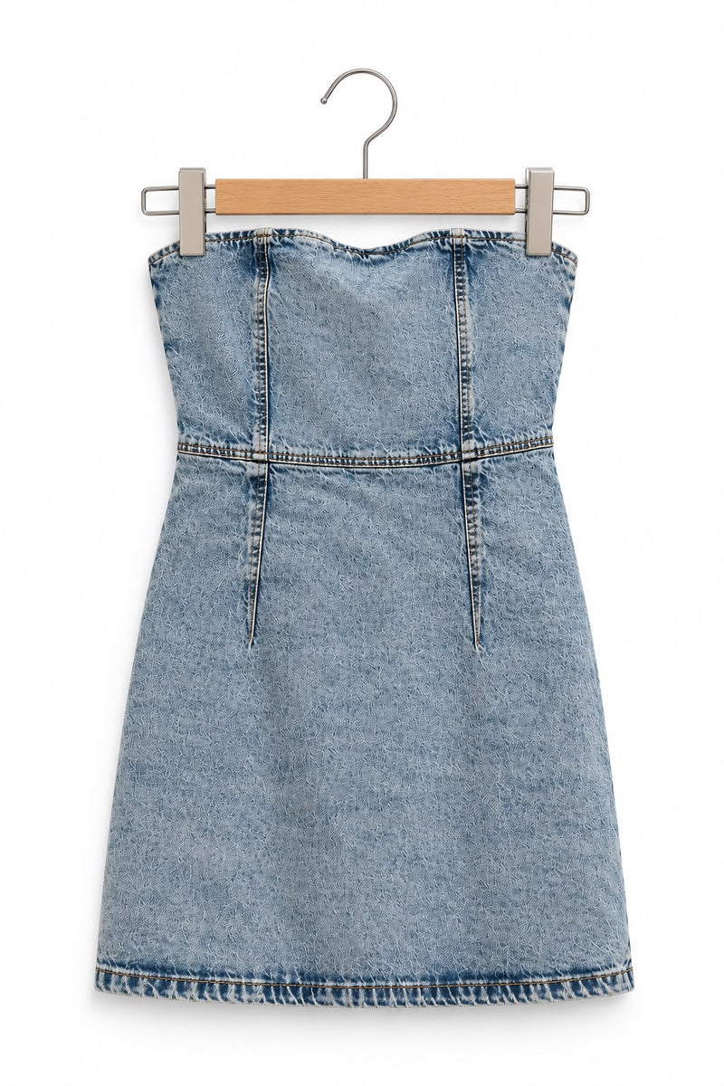 שמלת גינס ZARA וואש בכחול-M-L