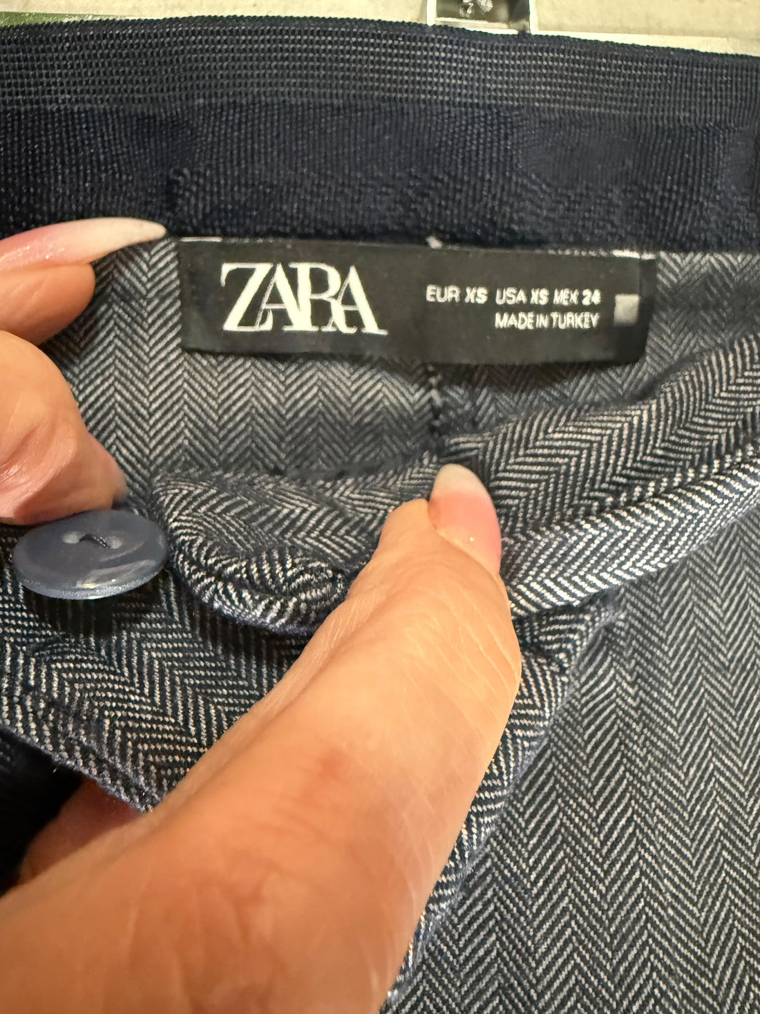 מכנסי סיגר טוויד מחוייטים ZARA בכחול - XS-S, תמונה 4