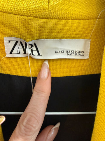 גקט ZARA ארוך בצהוב חרדל- XS-S