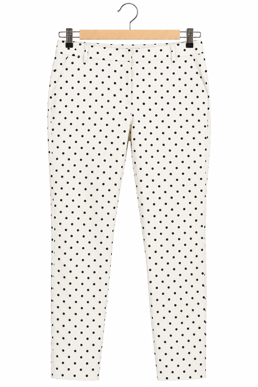 מכנסי סיגר מנוקדים ZARA בלבן- XS, תמונה 1