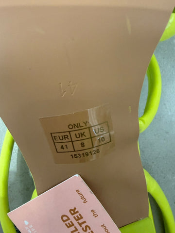 נעלי עקב סנדל חדש בירוק נאון- מידה 41