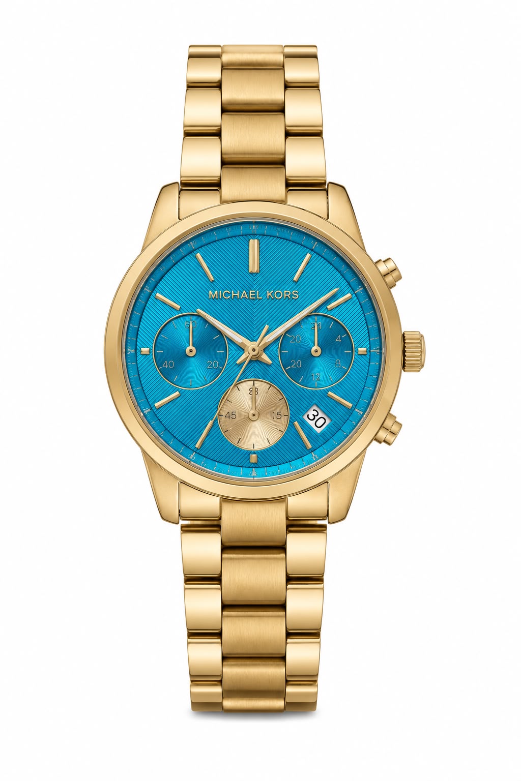 שעון מעוצב MICHAEL KORS בגוון זהב וטורקיז -OS
