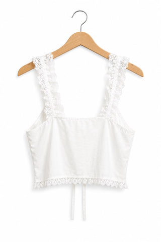 חולצת טופ תחרה נקשר- S-M