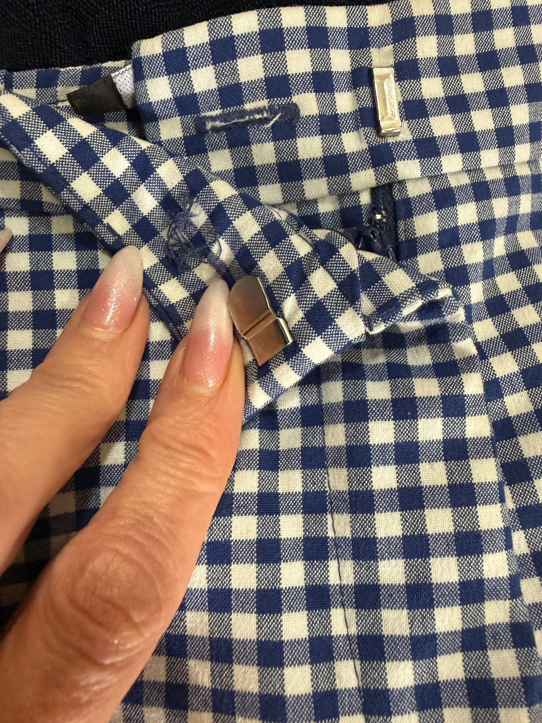 מכנסי סיגר משובצים ZARA בכחול- XS, תמונה 6