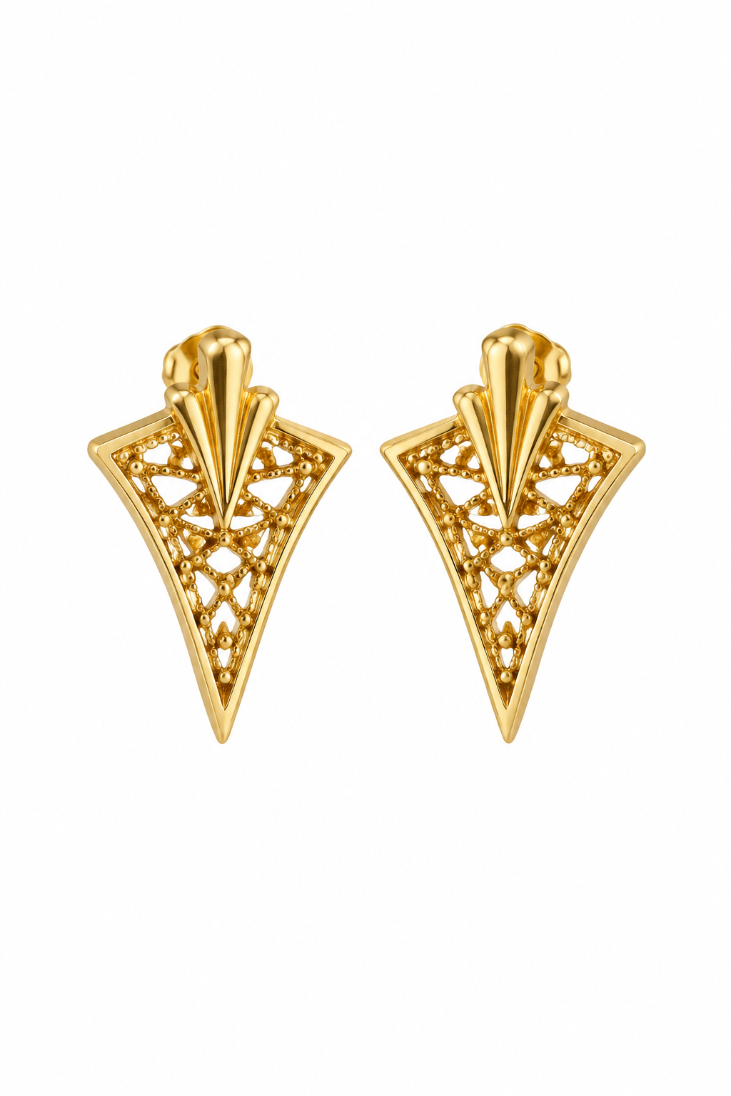 עגילים מעוצבים בגוון זהוב-OS, תמונה 1