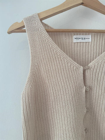 סריג וסט בשמנת-XS