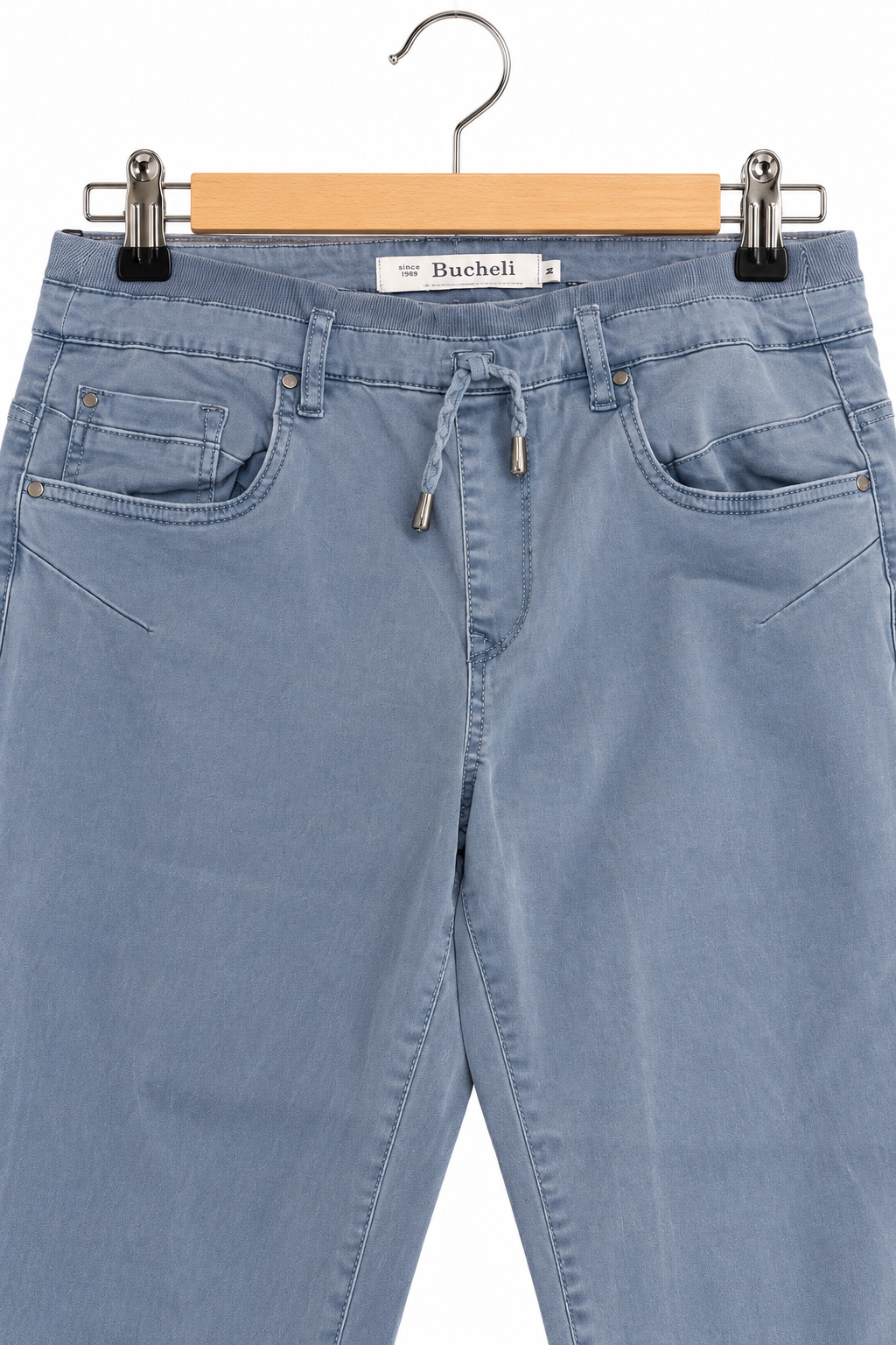 מכנסי בד קזואל בתכלת גינס- L-XL, תמונה 3