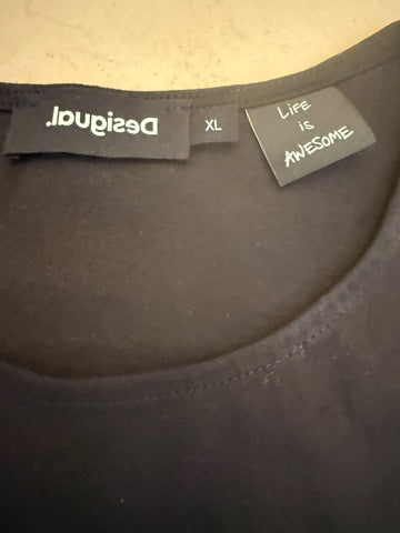 חולצה מעוצבת DESIGUAL בשחור- L-XL
