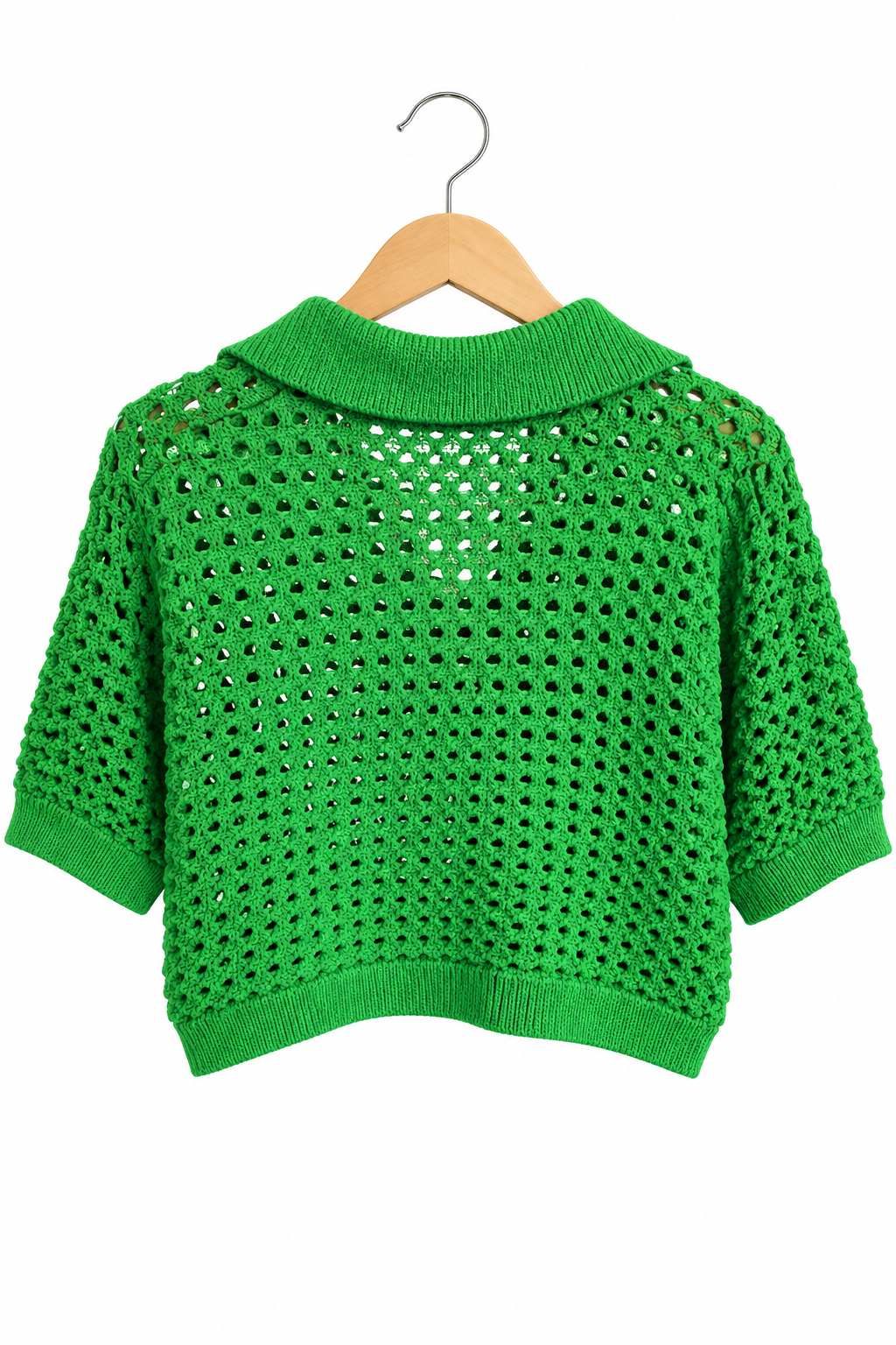 חולצת סריג פולו רשת בירוק- L-XL, תמונה 4