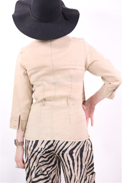 חולצה ZARA מכופתרת בקרם -XS, תמונה 5