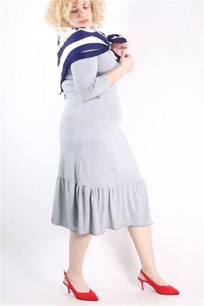 שמלת טריקו קלילה באפור- L, תמונה 2