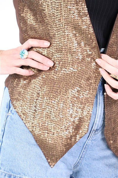 וסט וינטיג חום עם פייטים- S-M, תמונה 6