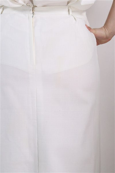 חצאית וינטיג מקסי בלבן- XL, תמונה 7
