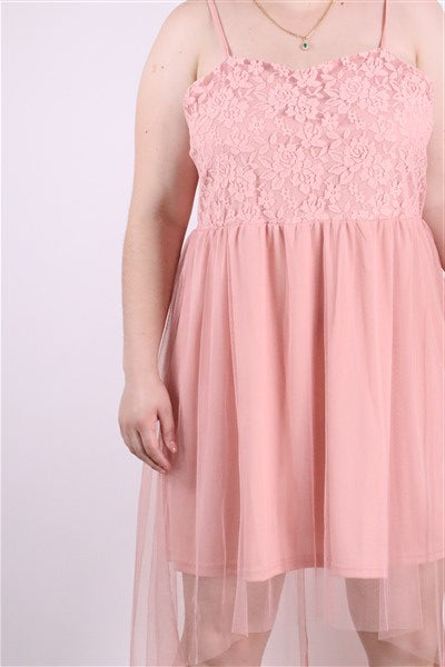 שמלת ערב שיפון ותחרה בורוד- XL-XXL, תמונה 6